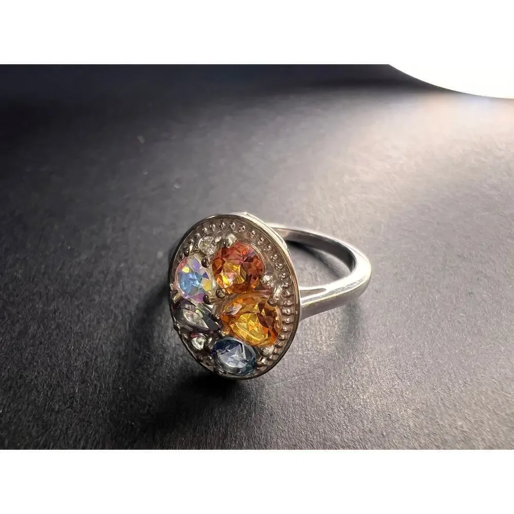 NEW cosmic mystic topaz ring in sterling silver size 8
